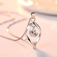 Silver Necklace with Zirconia Crystal Pendant - Elinor-State of Style