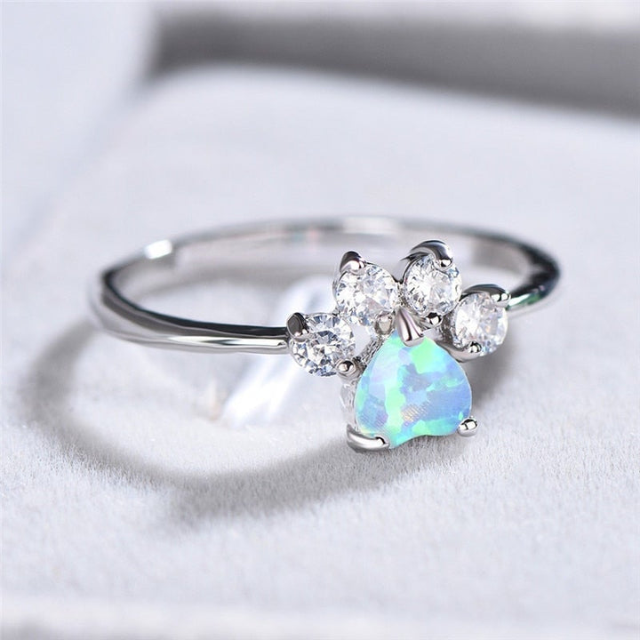 Silver Opal and Zirconia Ring - Celestine-5-State of Style