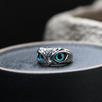 Silver Opal Owl Charm Ring - Ophelia-State of Style