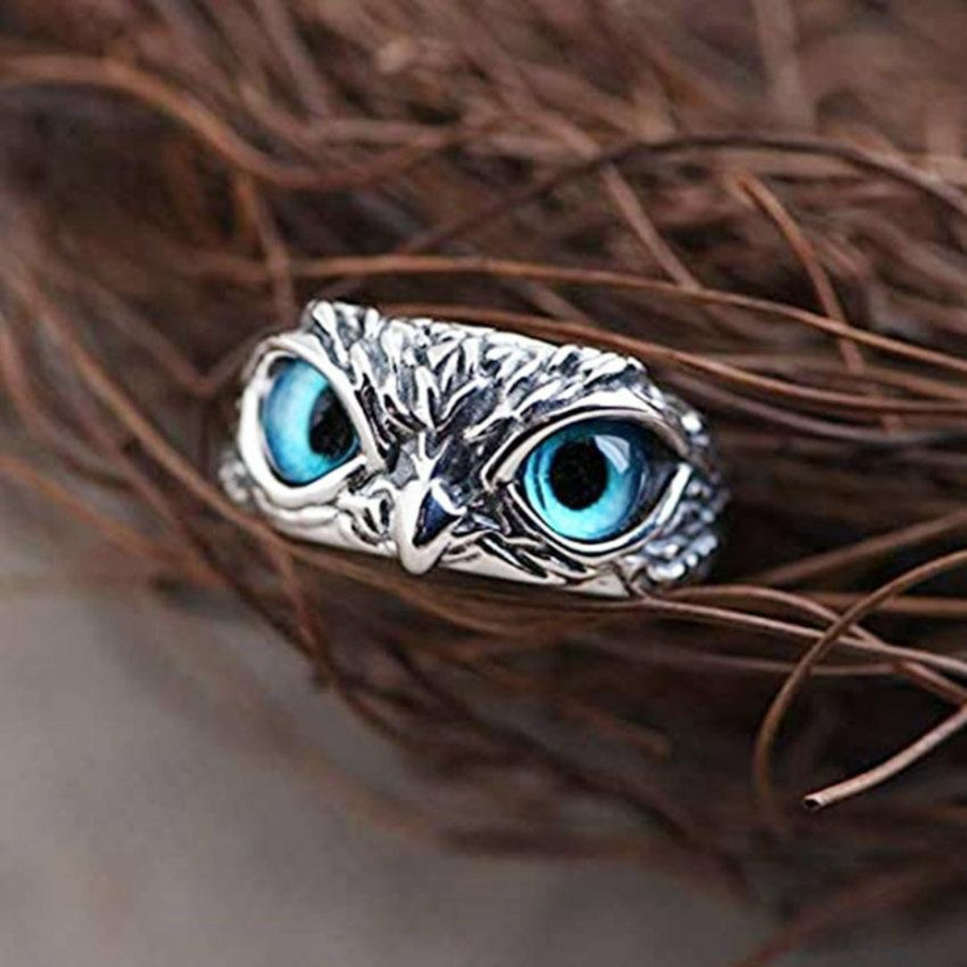 Silver Opal Owl Charm Ring - Ophelia-State of Style
