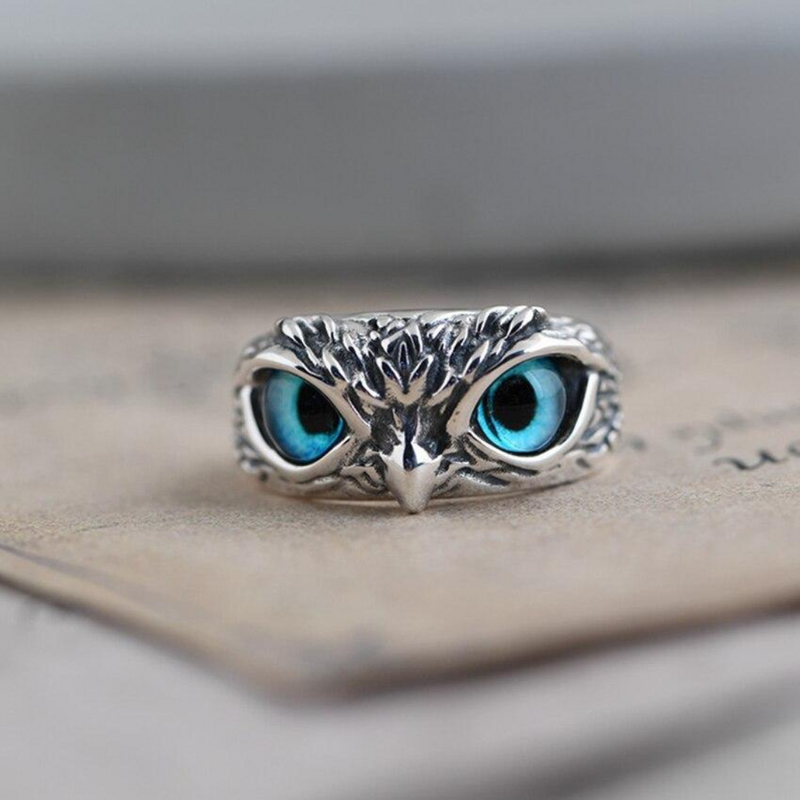 Silver Opal Owl Charm Ring - Ophelia-State of Style