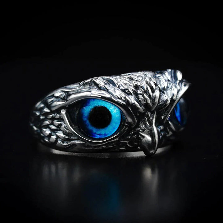 Silver Owl Eye Ring | Unique Animal Design | Adjustable-State of Style