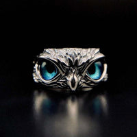 Silver Owl Eye Ring | Unique Animal Design | Adjustable-State of Style