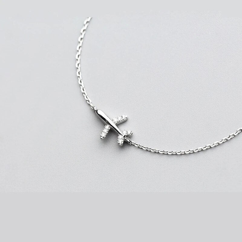 Silver Plane Bracelet | Charm for Adventurous Spirit-State of Style