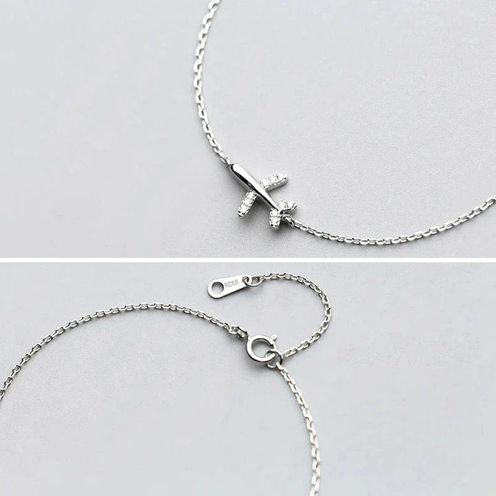 Silver Plane Bracelet | Charm for Adventurous Spirit-State of Style
