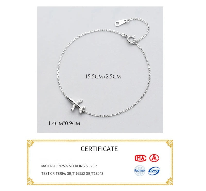 Silver Plane Bracelet | Charm for Adventurous Spirit-State of Style