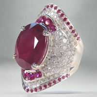 Silver Ring with Ruby – Seraphine-Diameter 16.5-State of Style