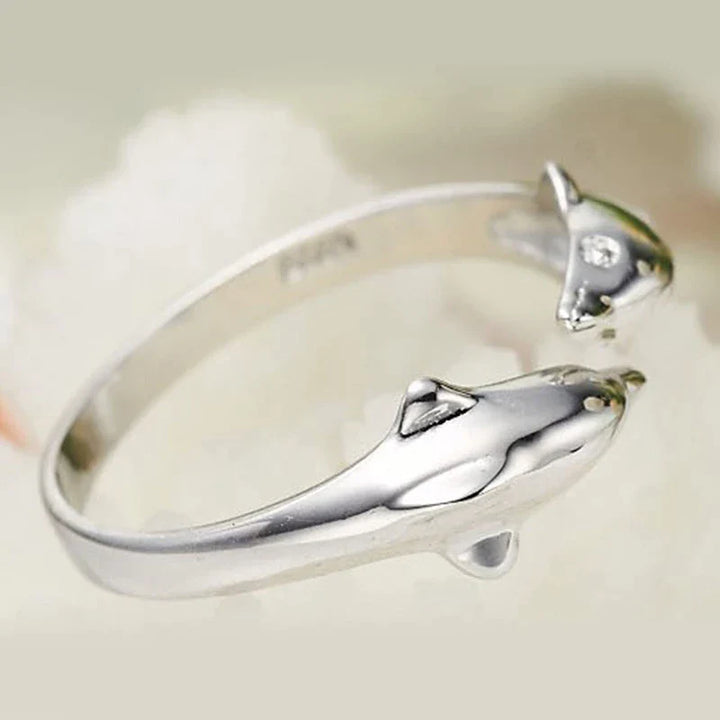 Silver Ring With Two Dolphins | Dolphin Jewellery-State of Style