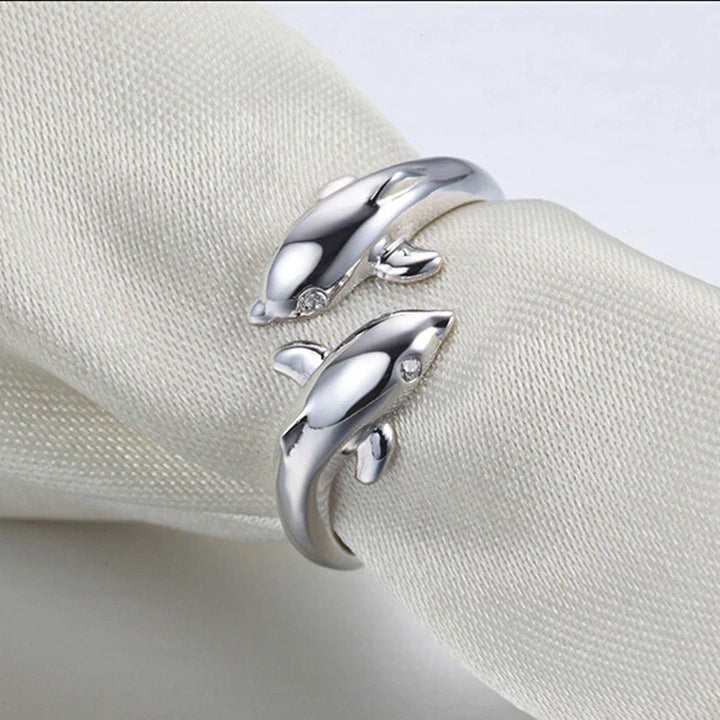Silver Ring With Two Dolphins | Dolphin Jewellery-State of Style