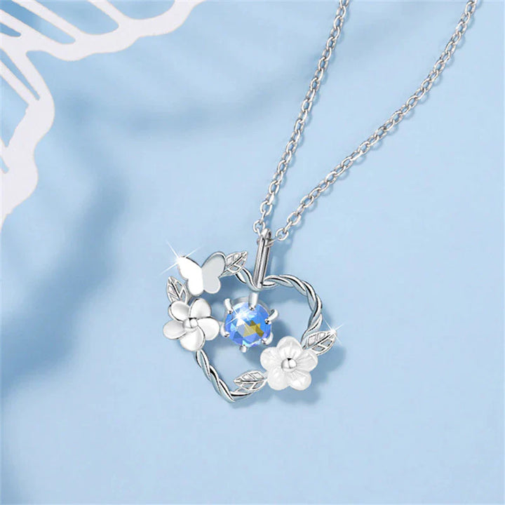 SILVER SEASHELL FLOWER HEART NECKLACE-State of Style
