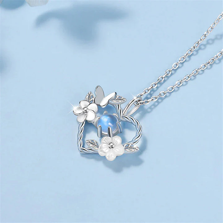 SILVER SEASHELL FLOWER HEART NECKLACE-State of Style