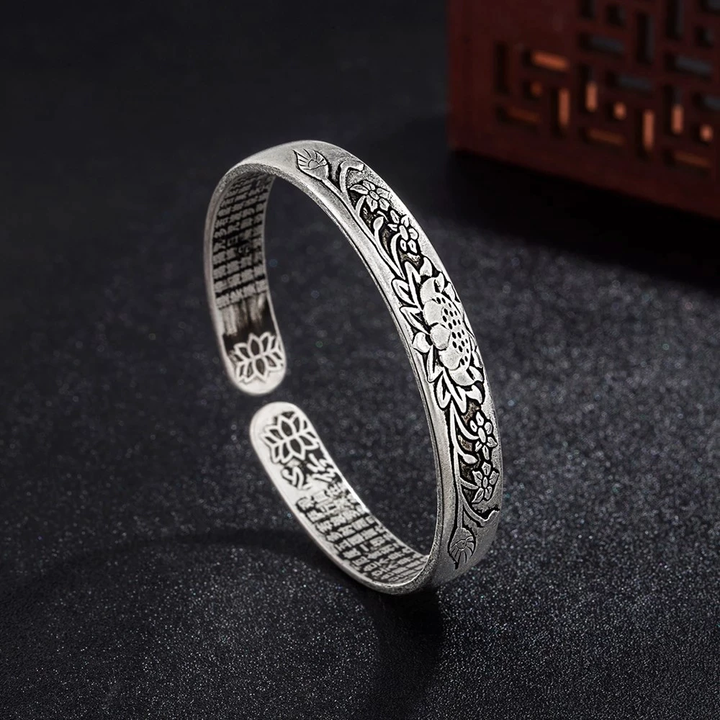 Silver Serenity Lotus Bracelet | Tranquility Accessory-State of Style