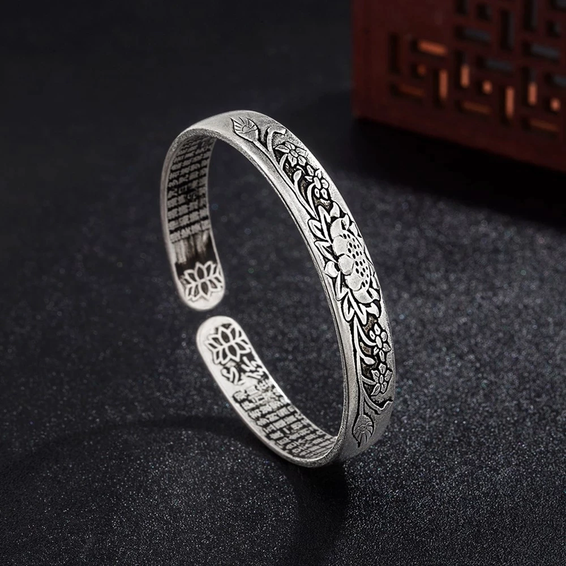 Silver Serenity Lotus Bracelet | Tranquility Accessory-State of Style