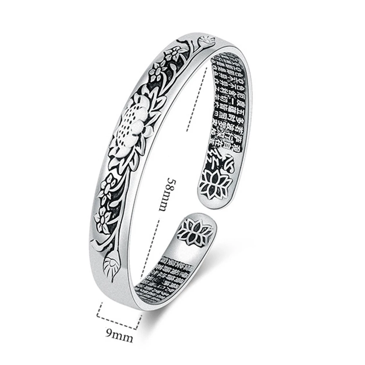 Silver Serenity Lotus Bracelet | Tranquility Accessory-State of Style