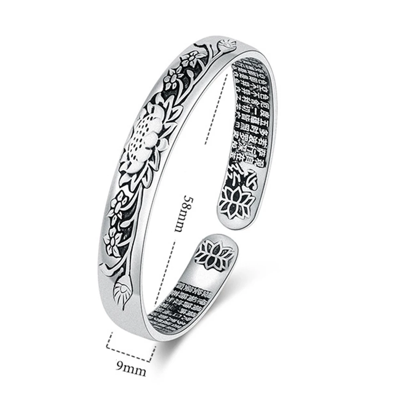 Silver Serenity Lotus Bracelet | Tranquility Accessory-State of Style
