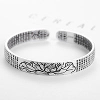Silver Serenity Lotus Bracelet | Tranquility Accessory-State of Style