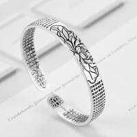 Silver Serenity Lotus Bracelet | Tranquility Accessory-State of Style