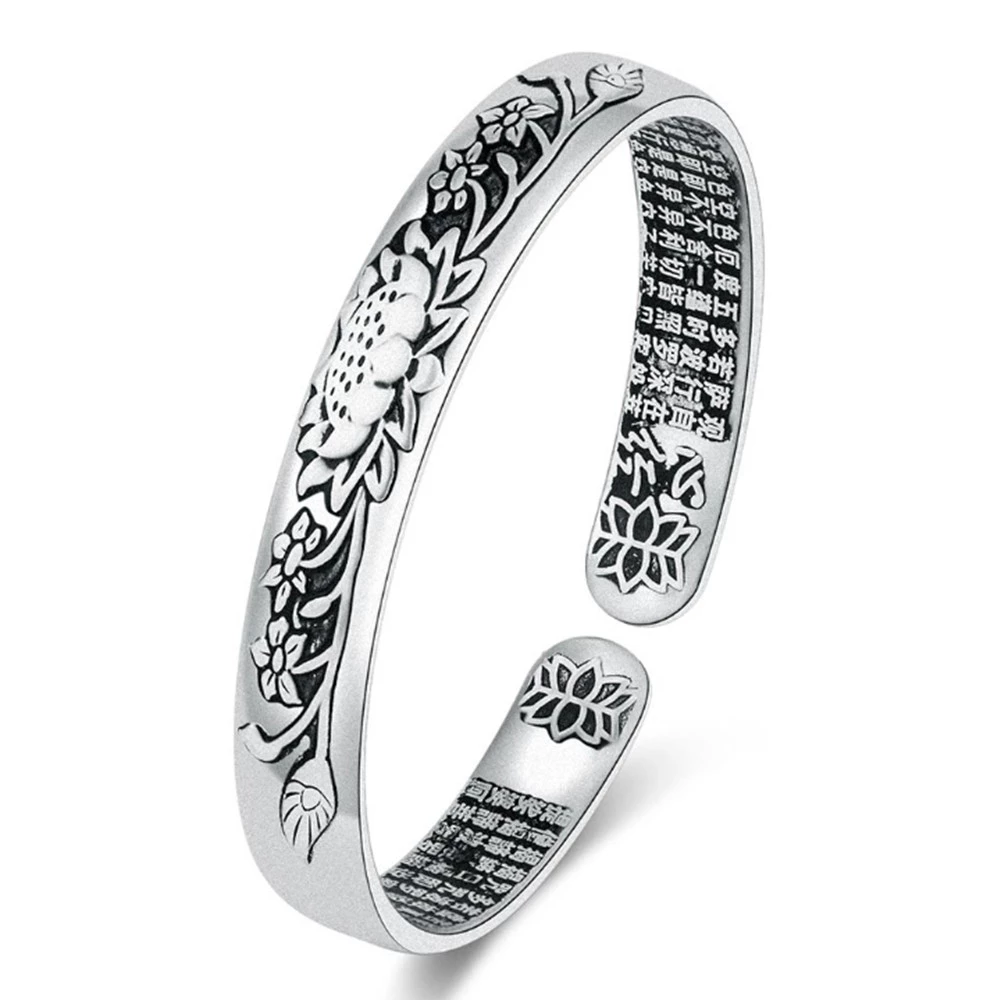 Silver Serenity Lotus Bracelet | Tranquility Accessory-State of Style
