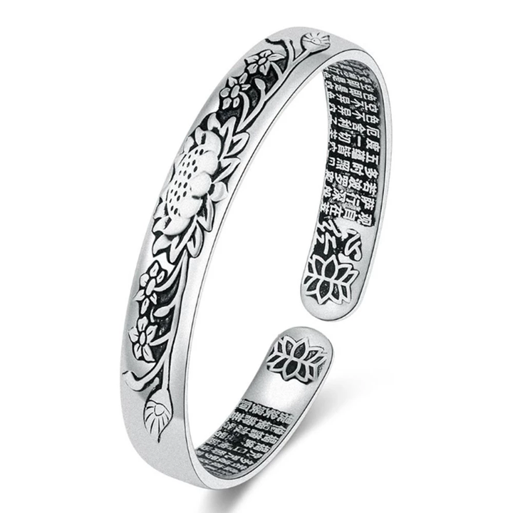 Silver Serenity Lotus Bracelet | Tranquility Accessory-State of Style