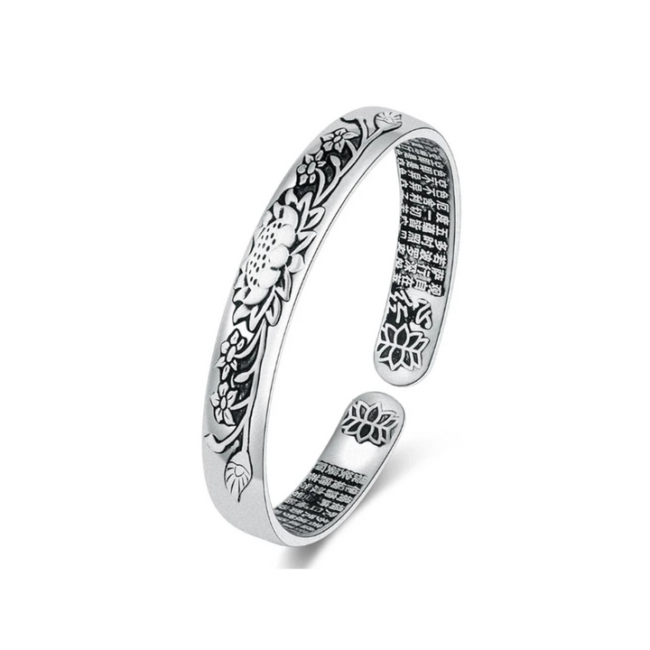 Silver Serenity Lotus Bracelet | Tranquility Accessory-State of Style