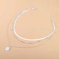 SILVER TRIPLE CHAIN NECKLACE-State of Style