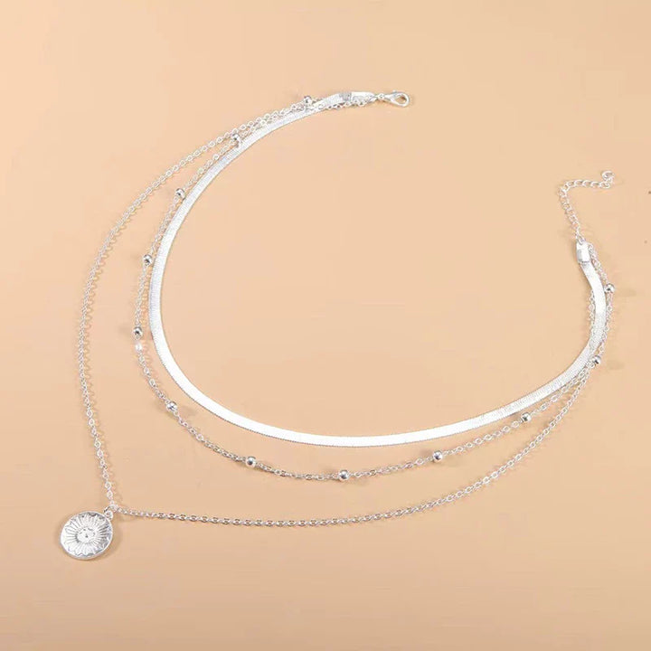 SILVER TRIPLE CHAIN NECKLACE-State of Style