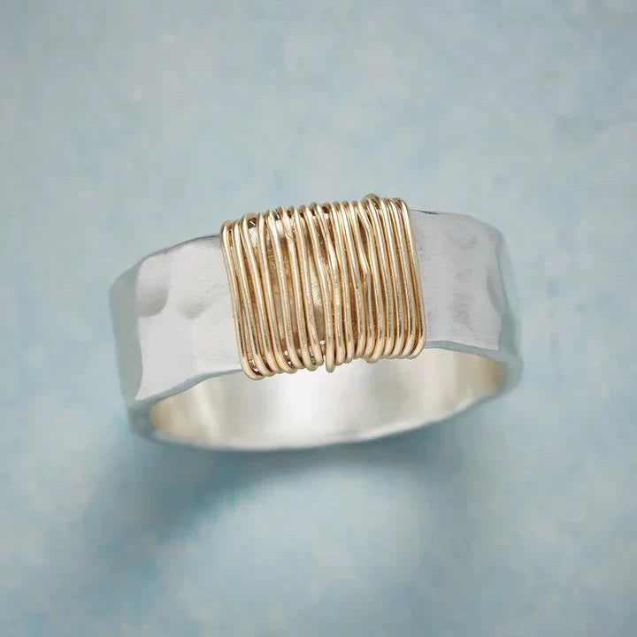 Silver Vintage Gold Filigree Ring - Amira-5-State of Style