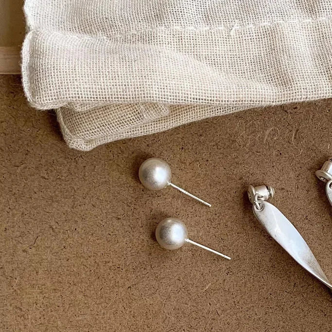 Silver Wave Pattern Earrings - Lina-Pearl-State of Style