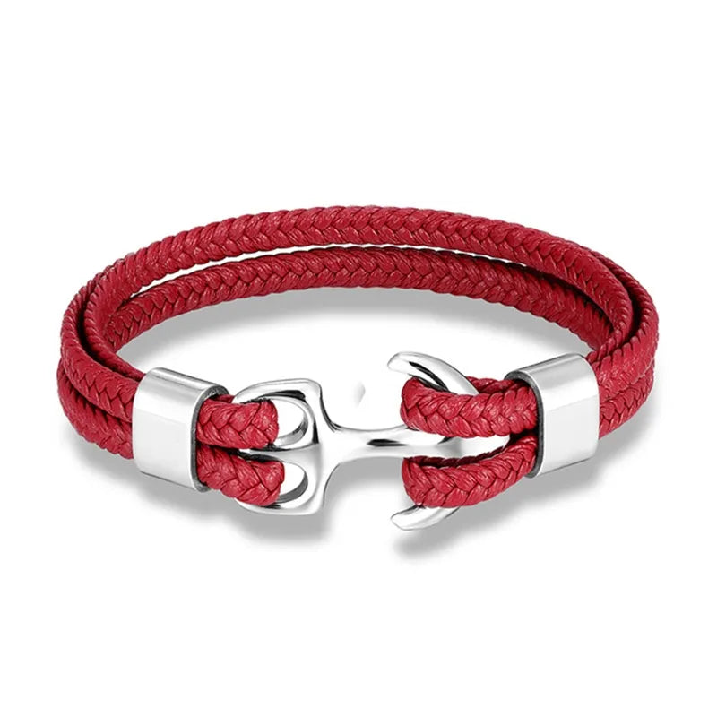 Nautical Anchor Leather Bracelet | Stylish Men's Jewellery