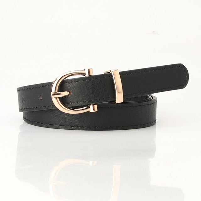 Simple Metal Buckle Belt | Sleek & Versatile-Black-State of Style