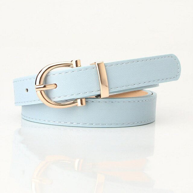 Simple Metal Buckle Belt | Sleek & Versatile-Blue-State of Style