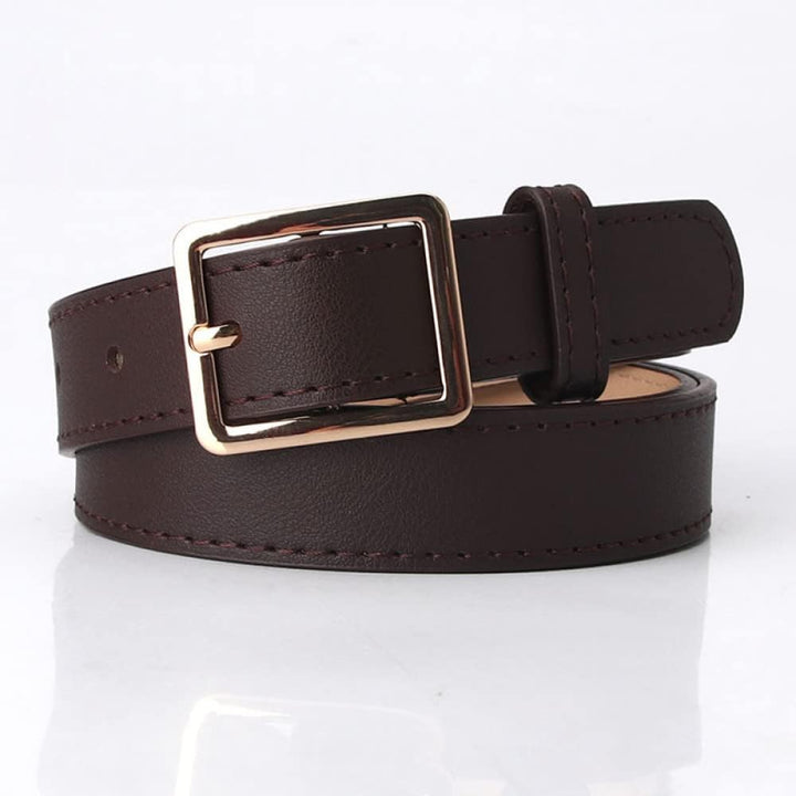 Simple Metal Buckle Belt | Sleek & Versatile-Brown 2-State of Style