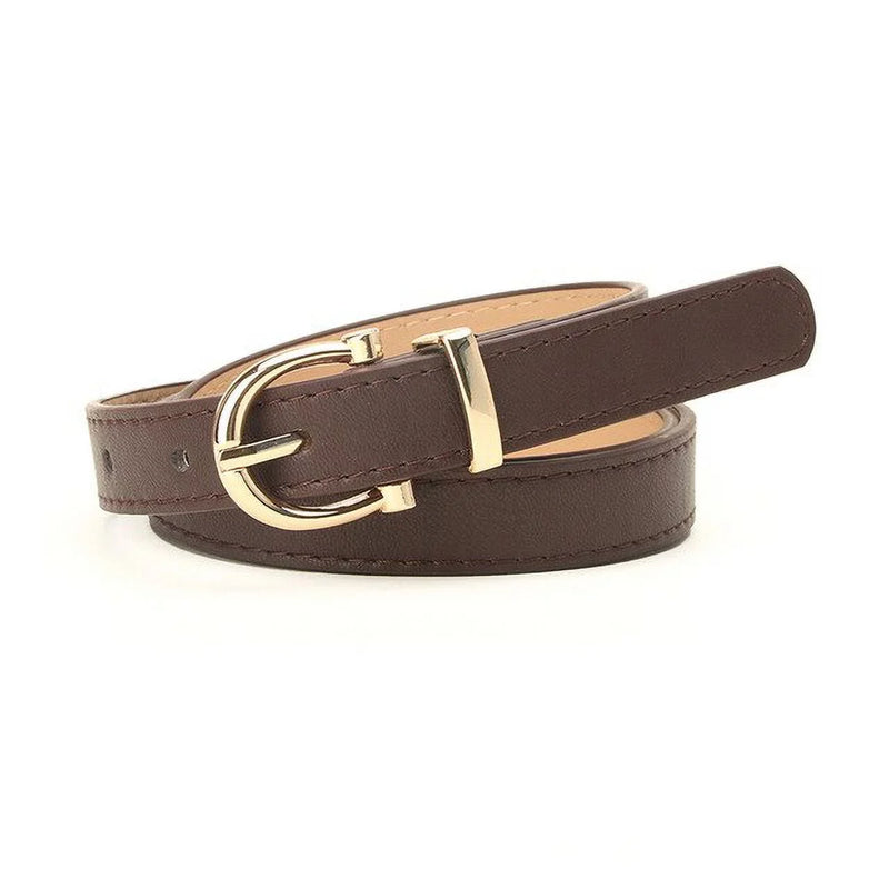 Simple Metal Buckle Belt | Sleek & Versatile-Brown-State of Style