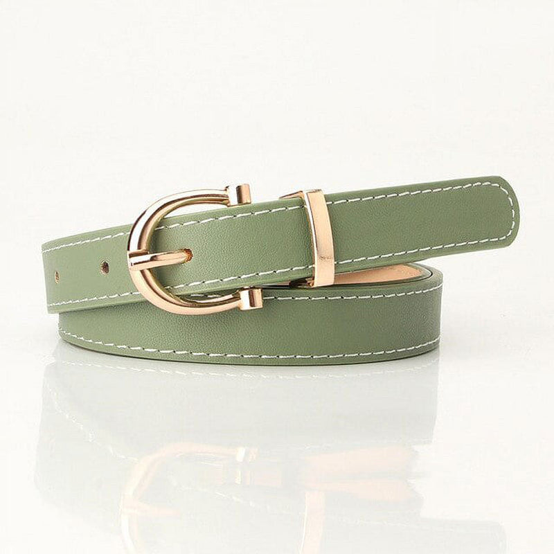 Simple Metal Buckle Belt | Sleek & Versatile-Green-State of Style