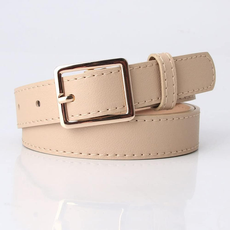 Simple Metal Buckle Belt | Sleek & Versatile-Khaki 2-State of Style