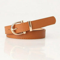 Simple Metal Buckle Belt | Sleek & Versatile-Tan-State of Style