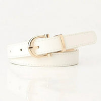 Simple Metal Buckle Belt | Sleek & Versatile-White-State of Style