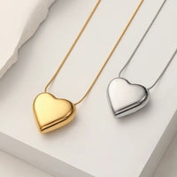 Simple Peach Heart Pendant Necklace | Minimalist Jewellery-Silver-State of Style