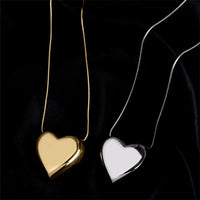 Simple Peach Heart Pendant Necklace | Minimalist Jewellery-Silver-State of Style