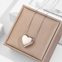 Simple Peach Heart Pendant Necklace | Minimalist Jewellery-Silver-State of Style