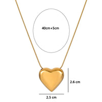 Simple Peach Heart Pendant Necklace | Minimalist Jewellery-Silver-State of Style
