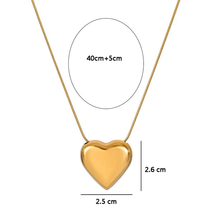 Simple Peach Heart Pendant Necklace | Minimalist Jewellery-Silver-State of Style