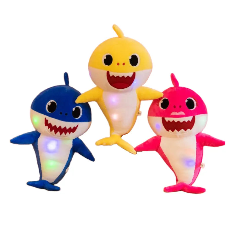 Singing Shark Plush Toy with Music and Light - GlowShark-3-Pack-Hug-State of Style