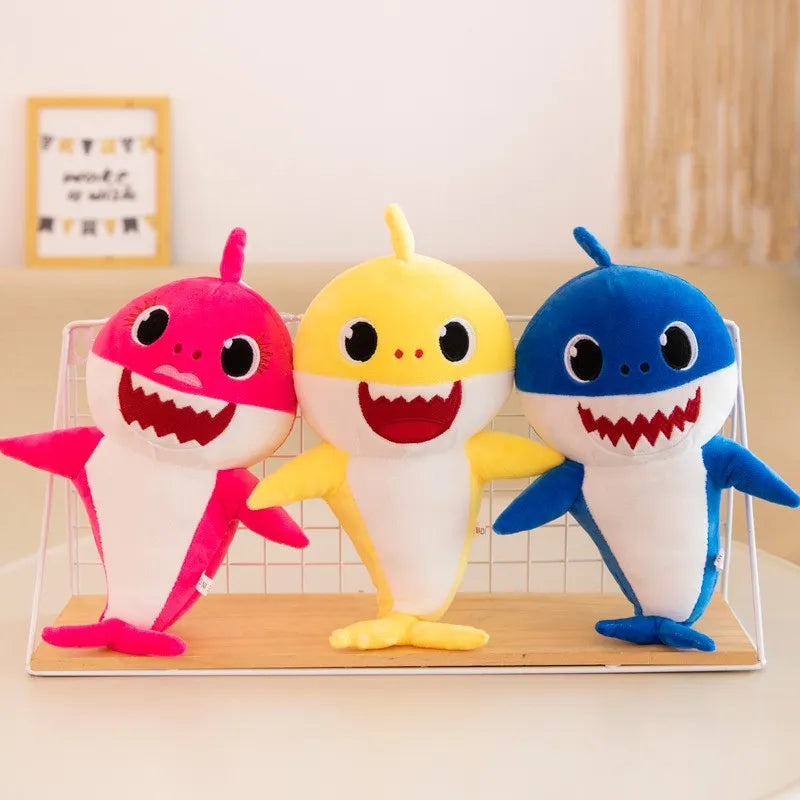 Singing Shark Plush Toy with Music and Light - GlowShark-Yellow-Hug-State of Style