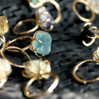Six-Claw Natural Crystal Adjustable Ring - Liora-Fluorite-Gold-State of Style