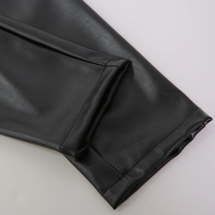 Skinny Fit Elastic Leather Pants for Men - Lars-Black-28-State of Style
