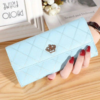 Argyle Pattern Triple Fold Wallet with Royal Gold Accent