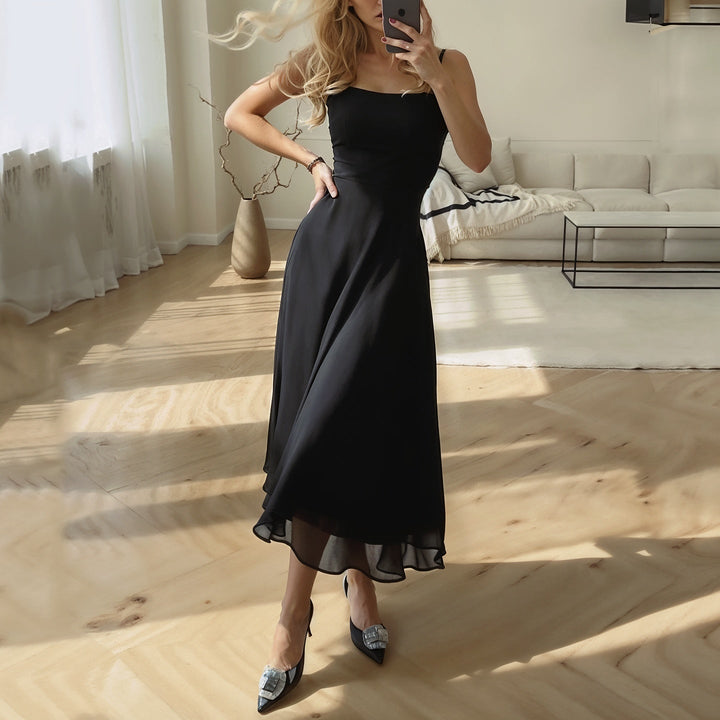 Sleeveless Airy Midi Dress with Flattering Fit – Marlene-Black-XS-State of Style