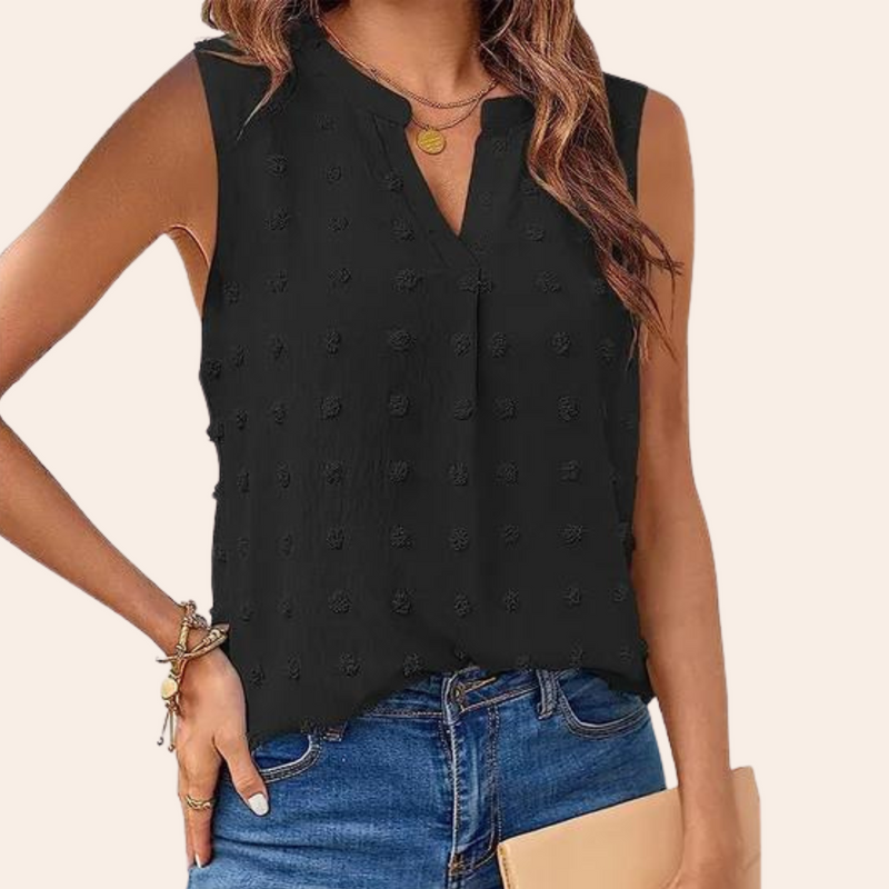 Sleeveless Light Women's Blouse – Vera-Black-S-State of Style