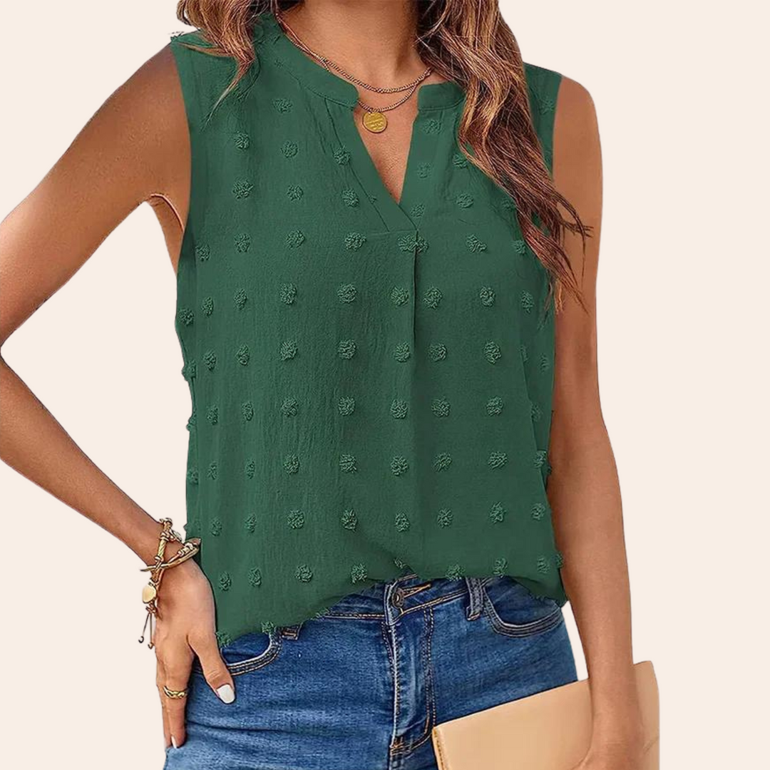 Sleeveless Light Women's Blouse – Vera-Green-S-State of Style